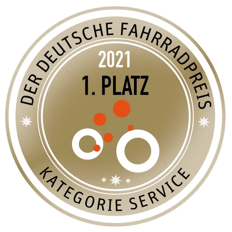 1. Platz beim Deutschen Fahrradpreis 2021, Kategorie Service